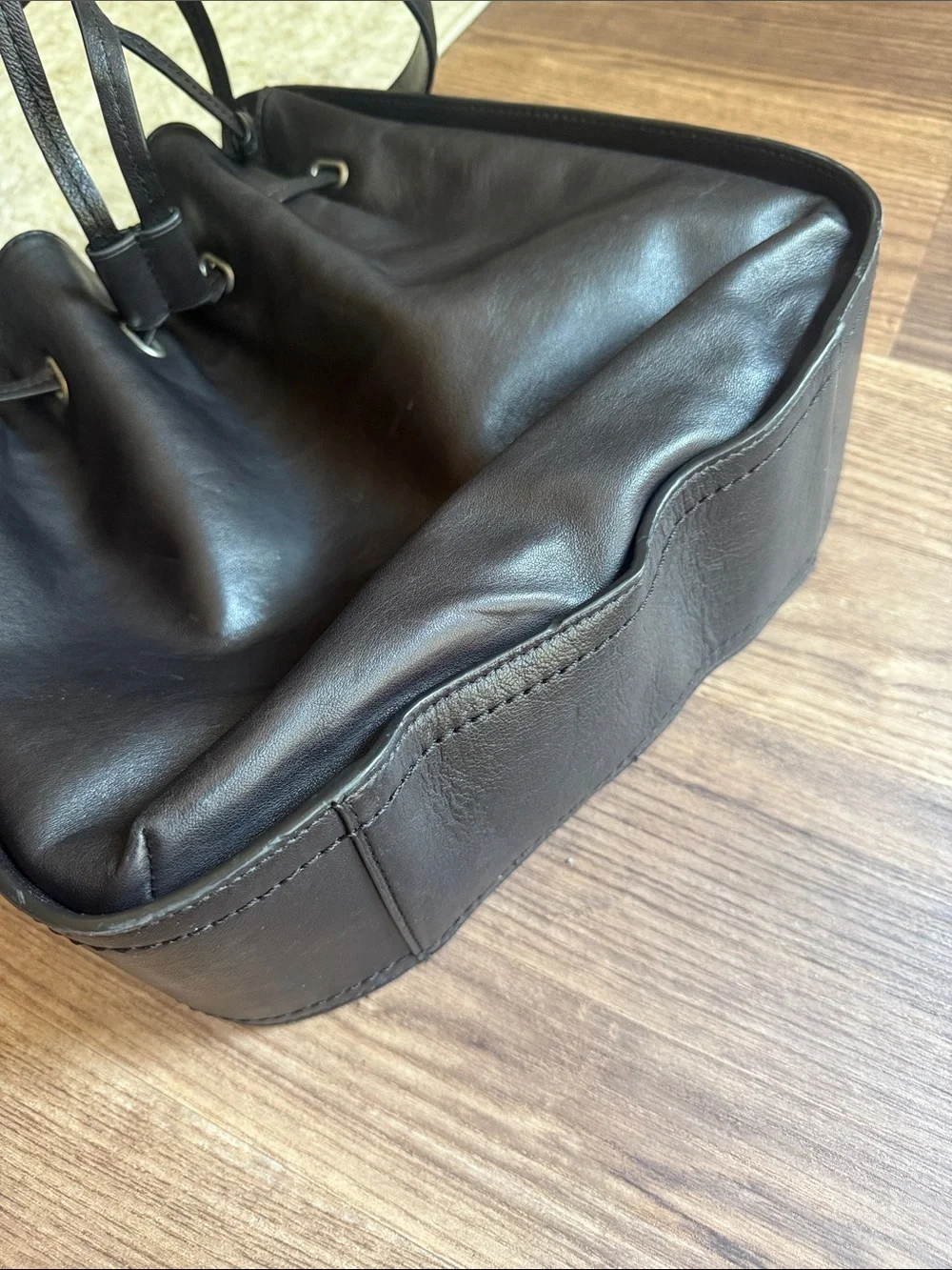 Frye Ilana Hobo Black Leather Drawstring Shoulder Bag Purse